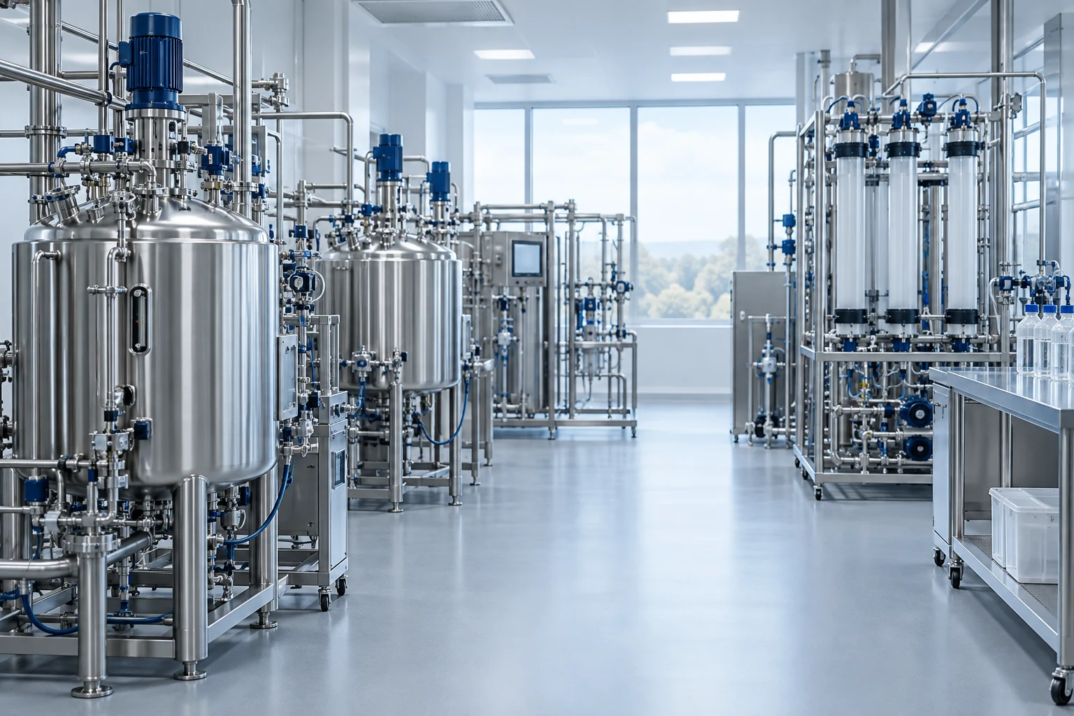 Peptide manufacturing equipment illustration